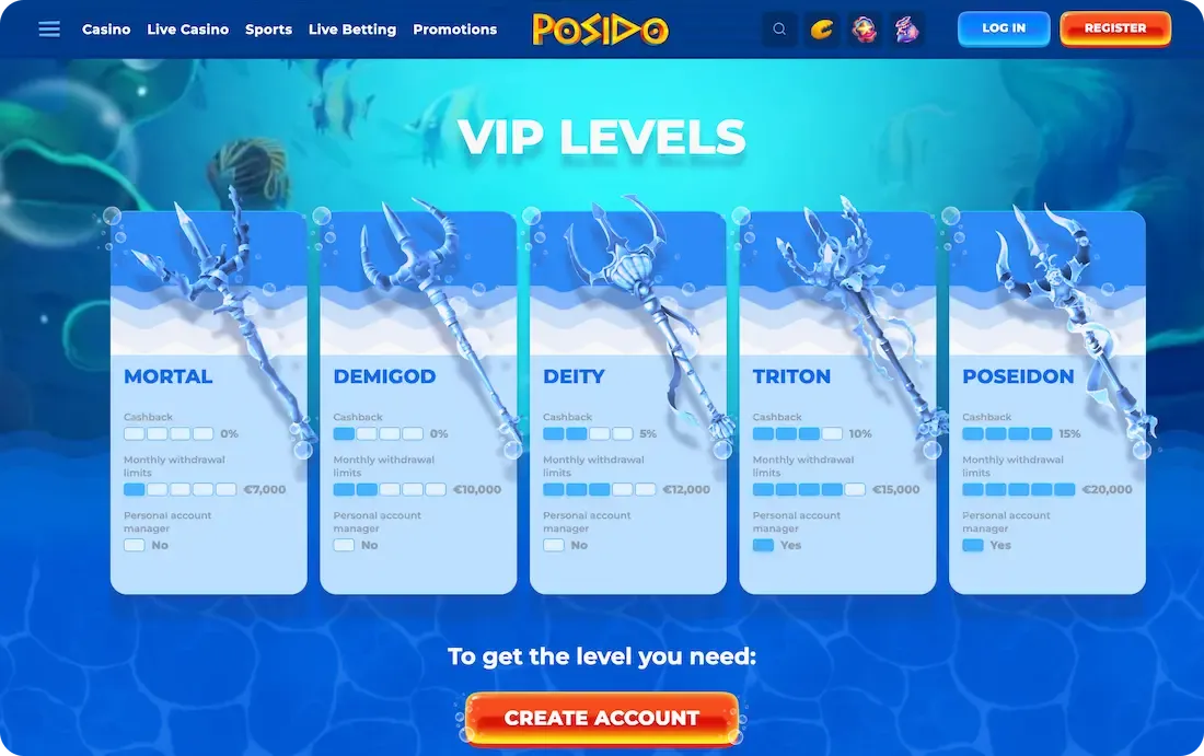 posido casino vip